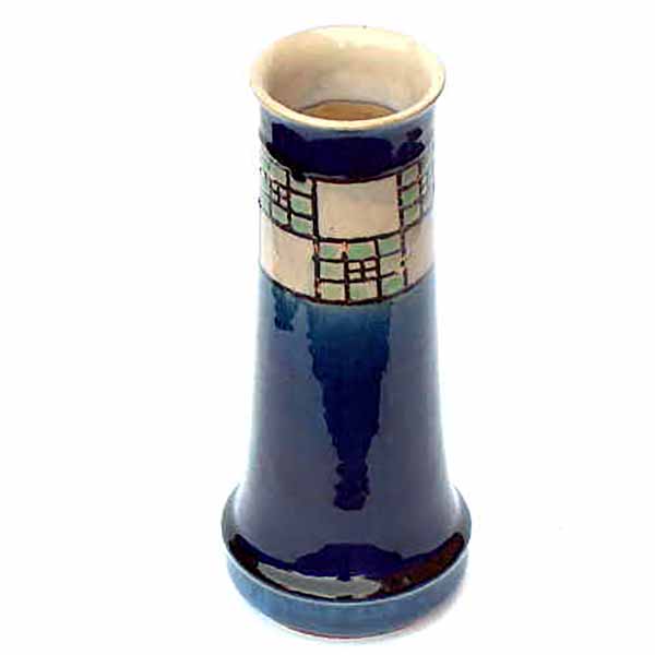 Royal Doulton 10in stoneware Art Deco vase by Jane Hurst