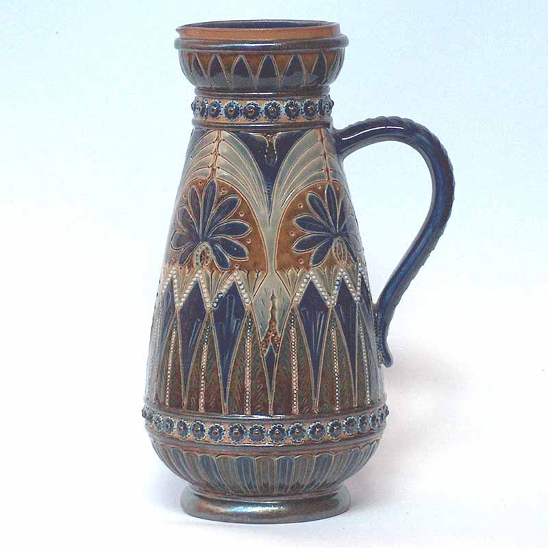 A handsome 9" Doulton Lambeth Jug by Elizabeth Sayers