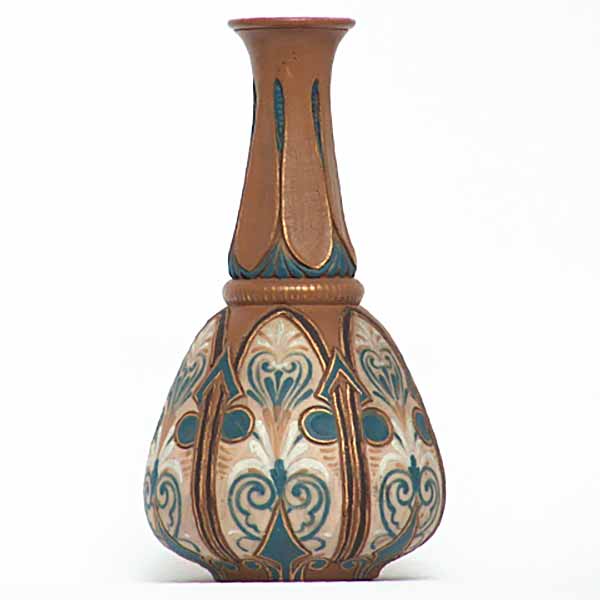 A 7in (17.5cm) Siliconware Doulton Lambeth vase by Edith D Lupton