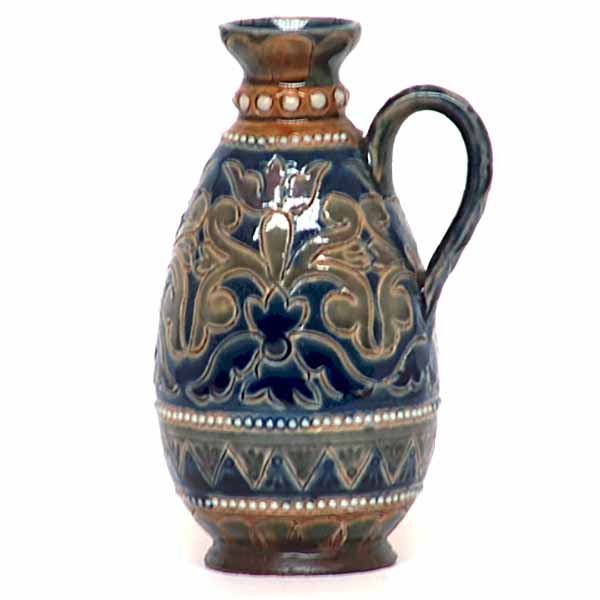 A 4.5" Doulton Lambeth handled vase by Bertha Evans