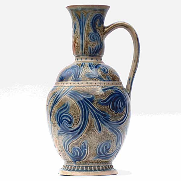 A 9.5in (23.5cm) Doulton Lambeth ewer by Arthur Barlow