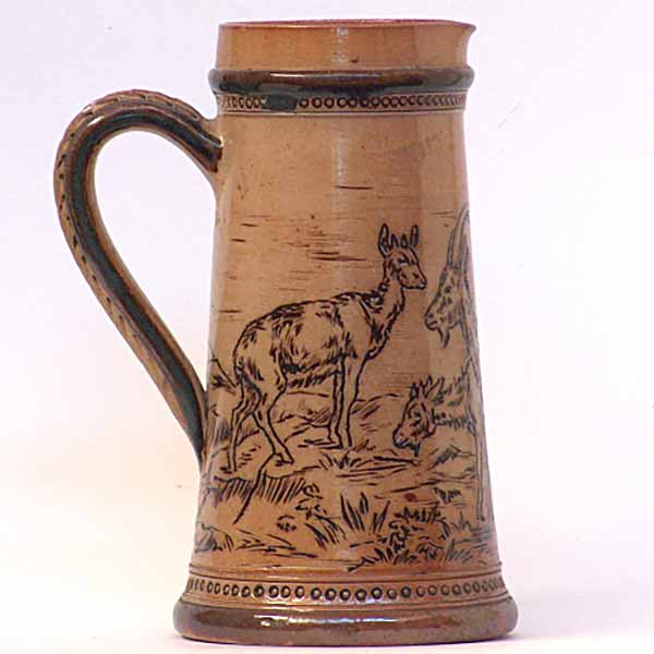 An early Doulton Lambeth sgraffito jug by Florence Barlow