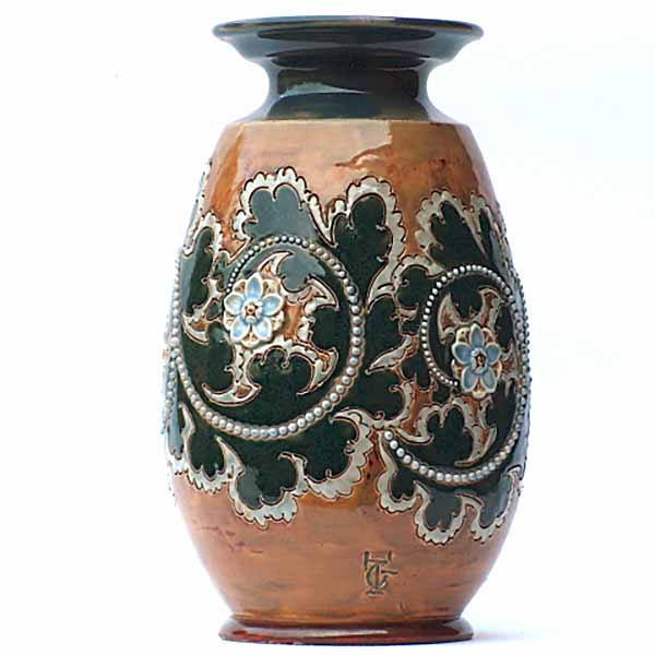 George Tinworth - a 9.25in Doulton Lambeth vase