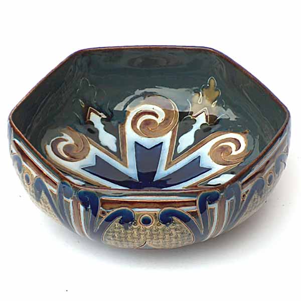 A 7.25in Doulton Lambeth bowl by Frank A Butler