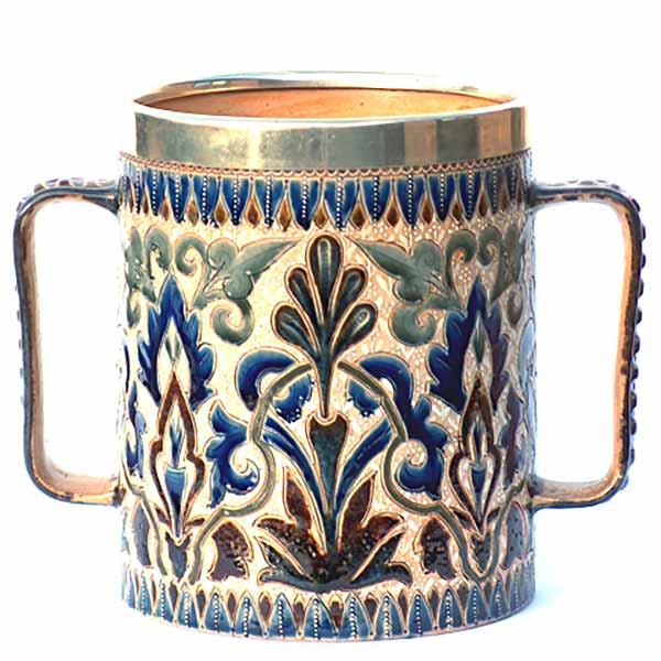 Edith D Lupton - a Doulton Lambeth 16.5cm (6.5in) two-handled tankard - 108