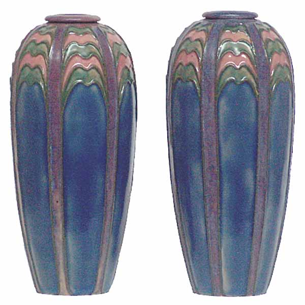 A pair of Royal Doulton Art Nouveau stoneware vases  8104