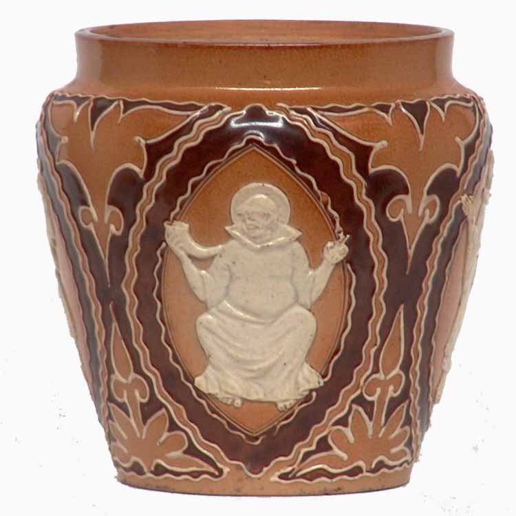 A 4.75in (11.5cm) Doulton lambeth tobacco jar by Emily Viner - 29