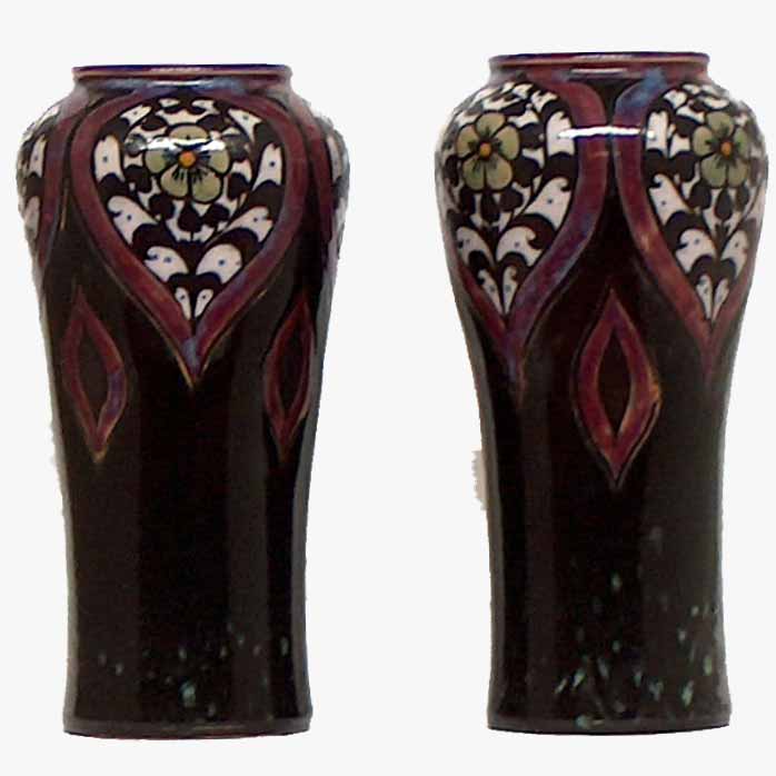 Francis C Pope, - a pair of 10in (25cm) Royal Doulton vases by Francis C Pope - 28 