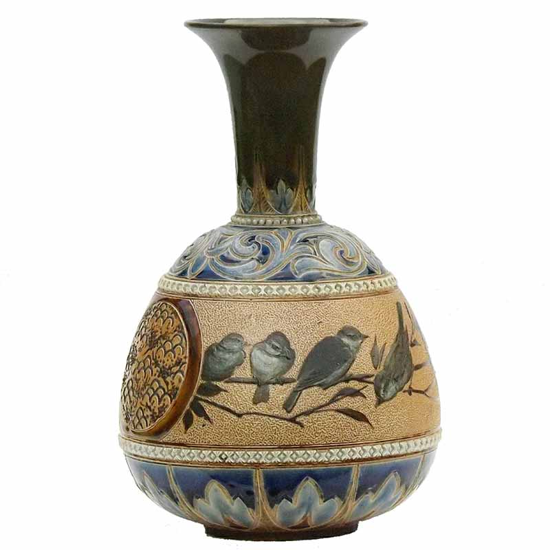 A 9.5in(24cm) Doulton Lambeth vase by Flornece Barlow - 157