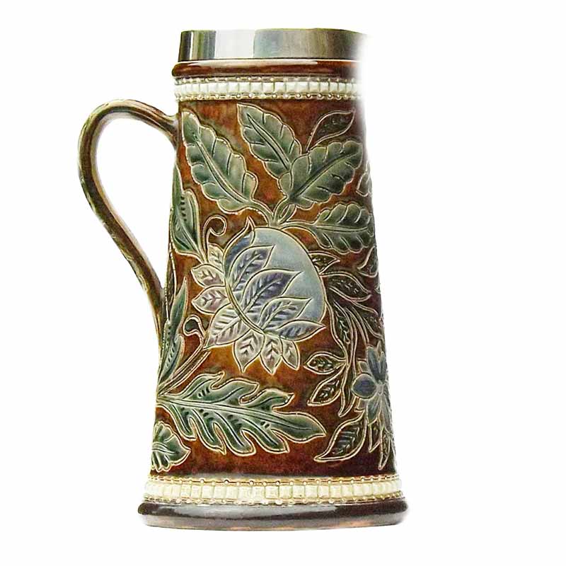 Louisa J Davis - a 10in (25cm) jug with silver rim - 608