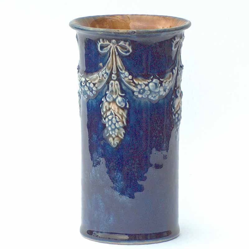 Royal Doulton Art Nouveau stoneware vase with swagged motifs