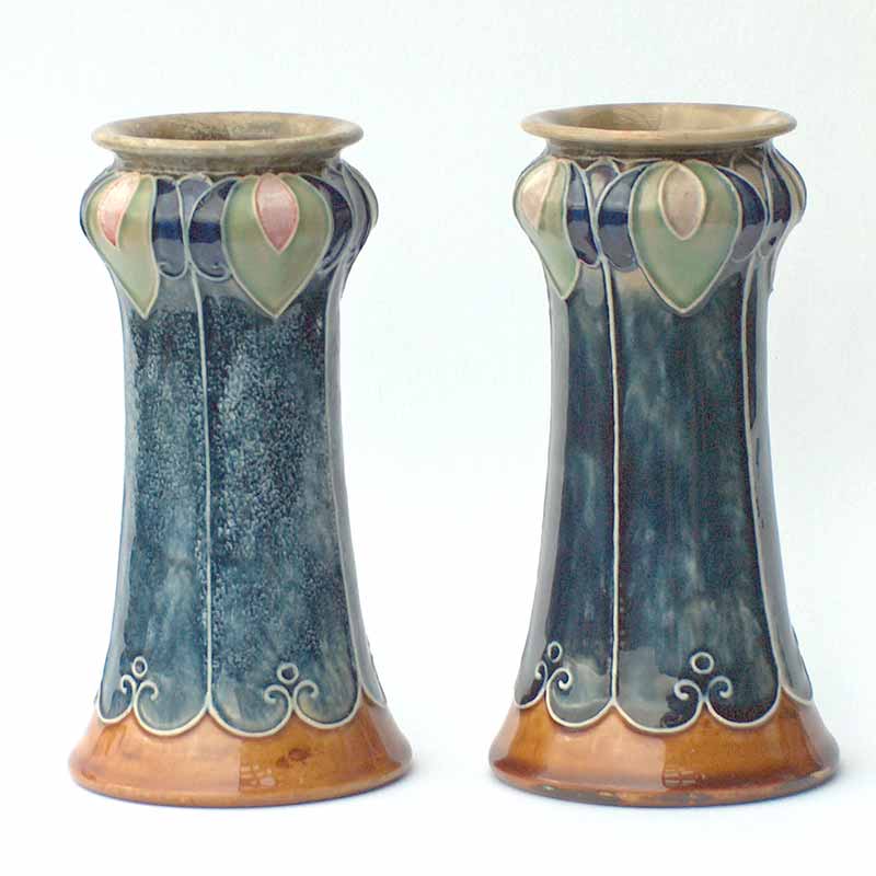 Two Royal Doulton Art Nouveau stoneware vases